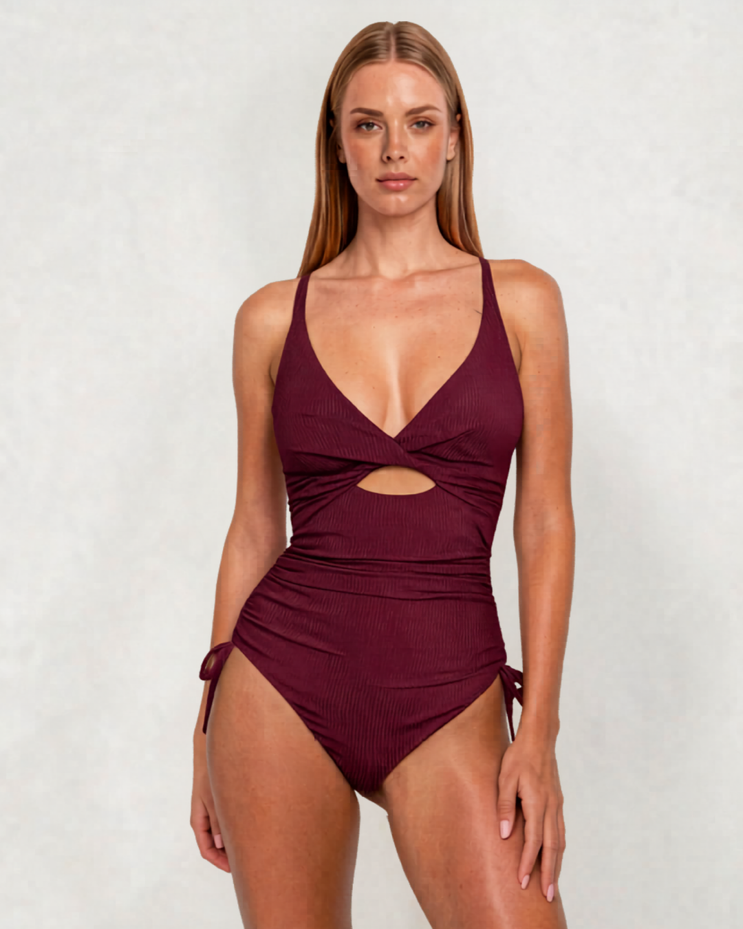 Be You Maya - Badeanzug mit Wickel-Optik und Cut-out